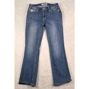 Rock & Roll Denim Cowgirl Jeans Women’s Sz 26x32 Blue Mid Rise Boot Cut Stretch
